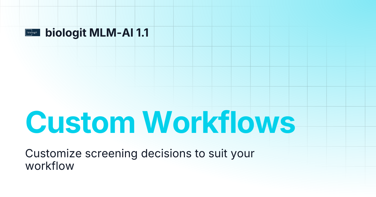 Custom Workflows | biologit MLM-AI 1.1